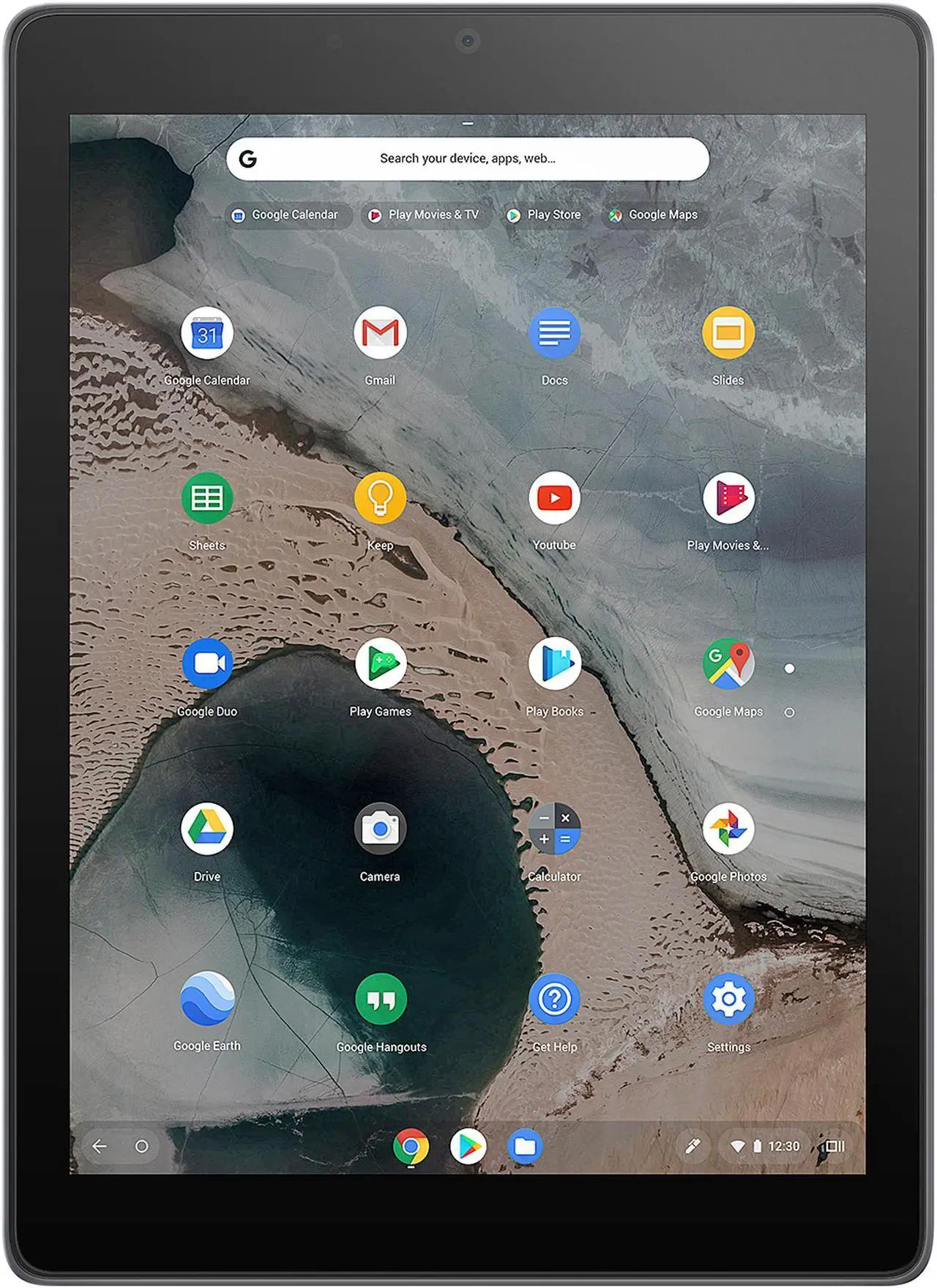 Main image of ASUS Chromebook Tablet CT100, 9.7" QXGA (1536 x 2048) Touchscreen, OP1 6-Core Processor, 4 GB RAM, 32 GB eMMC Storage, Rugged Military-Spec 810G, Dark Grey, K-12, Chrome OS, Includes Stylus, CT100PA-YS02T