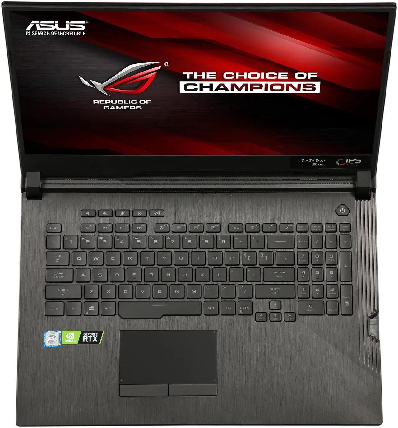 Alt view image 7 of 8 - ASUS ROG Strix Hero III (2019) Gaming Laptop, 17.3" 144 Hz IPS Type FHD, NVIDIA GeForce RTX 2070, Intel Core i7-9750H, 16 GB DDR4, 512 GB PCIe NVMe SSD, Per-Key RGB KB, Windows 10 Pro, G731GW-XB74
