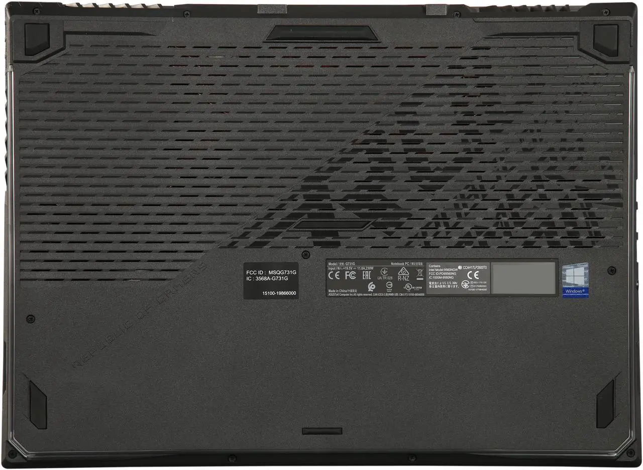 Alt view image 8 of 8 - ASUS ROG Strix Hero III (2019) Gaming Laptop, 17.3" 144 Hz IPS Type FHD, NVIDIA GeForce RTX 2070, Intel Core i7-9750H, 16 GB DDR4, 512 GB PCIe NVMe SSD, Per-Key RGB KB, Windows 10 Pro, G731GW-XB74