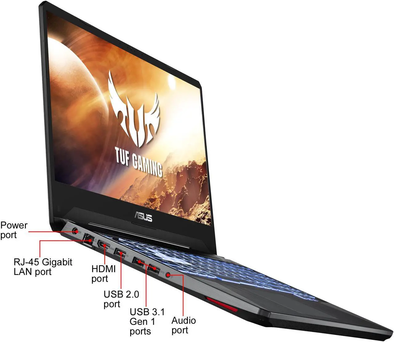 Alt view image 12 of 12 - ASUS TUF Gaming Laptop, 15.6" Full HD IPS-Type, AMD Ryzen 5 R5-3550H, GeForce GTX 1660 Ti, 8 GB DDR4, 512 GB PCIe SSD, Gigabit Wi-Fi 5, Windows 10 Home, FX505DU-MB53