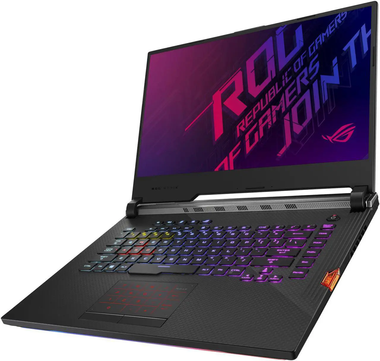 Alt view image 5 of 16 - ASUS ROG Strix Scar III (2019) Gaming Laptop, 15.6" 240 Hz 3 ms IPS Type FHD, NVIDIA GeForce RTX 2070, Intel Core i9-9880H, 32 GB DDR4, 1 TB PCIe NVMe SSD, Per-Key RGB KB, Windows 10 Pro, G531GW-XB96