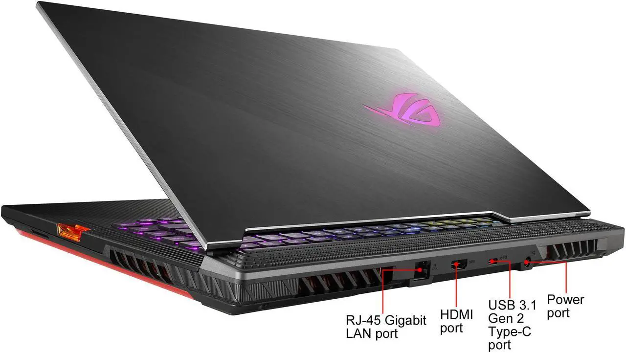 Alt view image 16 of 16 - ASUS ROG Strix Scar III (2019) Gaming Laptop, 15.6" 240 Hz 3 ms IPS Type FHD, NVIDIA GeForce RTX 2070, Intel Core i9-9880H, 32 GB DDR4, 1 TB PCIe NVMe SSD, Per-Key RGB KB, Windows 10 Pro, G531GW-XB96