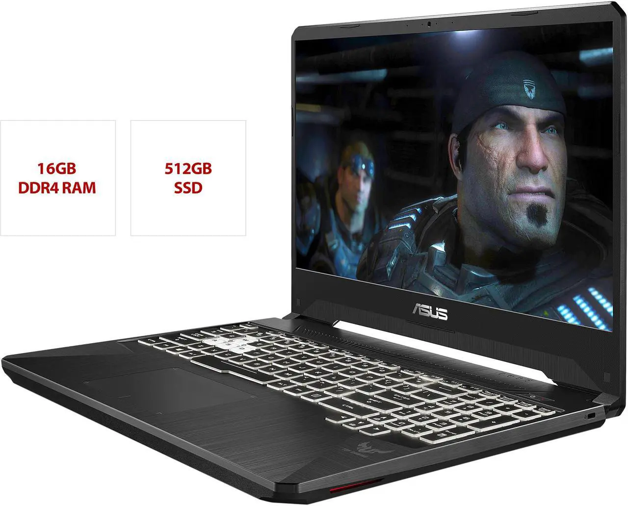 Alt view image 11 of 19 - ASUS TUF FX505 Gaming Laptop, 15.6" 120 Hz FHD IPS-Type Display, AMD Ryzen 7 3750H, NVIDIA GeForce RTX 2060, 16 GB DDR4, 512 GB PCIe SSD, RGB Keyboard, Windows 10 Home, Stealth Black, FX505DV-ES74