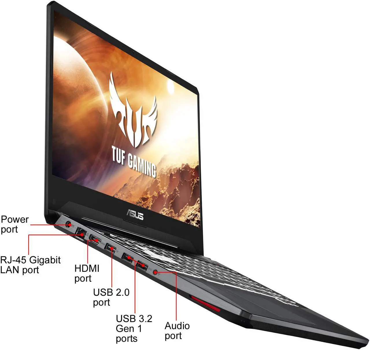 Alt view image 5 of 19 - ASUS TUF FX505 Gaming Laptop, 15.6" 120 Hz FHD IPS-Type Display, AMD Ryzen 7 3750H, NVIDIA GeForce RTX 2060, 16 GB DDR4, 512 GB PCIe SSD, RGB Keyboard, Windows 10 Home, Stealth Black, FX505DV-ES74