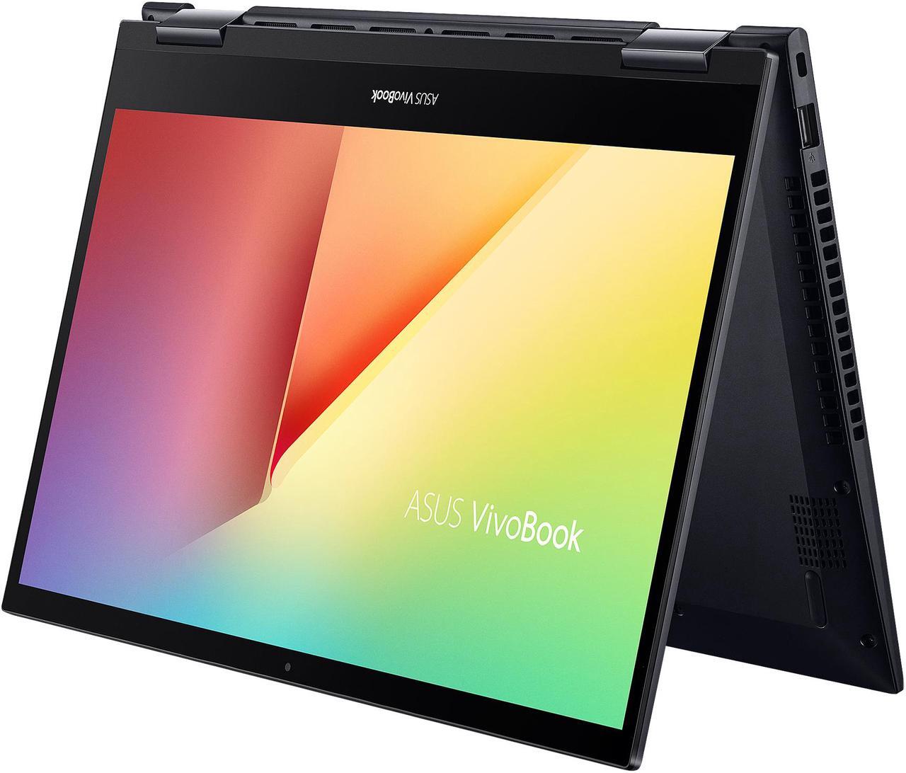 Main image of ASUS VivoBook Flip 14 Thin and Light 2-in-1 Laptop, 14" FHD Touch Display, AMD Ryzen 5 4500U, 8 GB DDR4 RAM, 256 GB SSD, Glossy, Stylus, Fingerprint Reader, Windows 10 Home, Bespoke Black, TM420IA-DB51T
