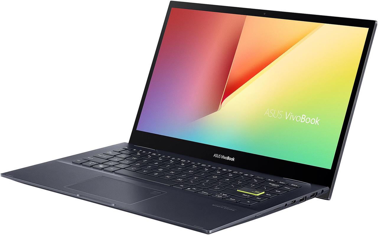 Alt view image 2 of 20 - ASUS VivoBook Flip 14 Thin and Light 2-in-1 Laptop, 14" FHD Touch Display, AMD Ryzen 5 4500U, 8 GB DDR4 RAM, 256 GB SSD, Glossy, Stylus, Fingerprint Reader, Windows 10 Home, Bespoke Black, TM420IA-DB51T