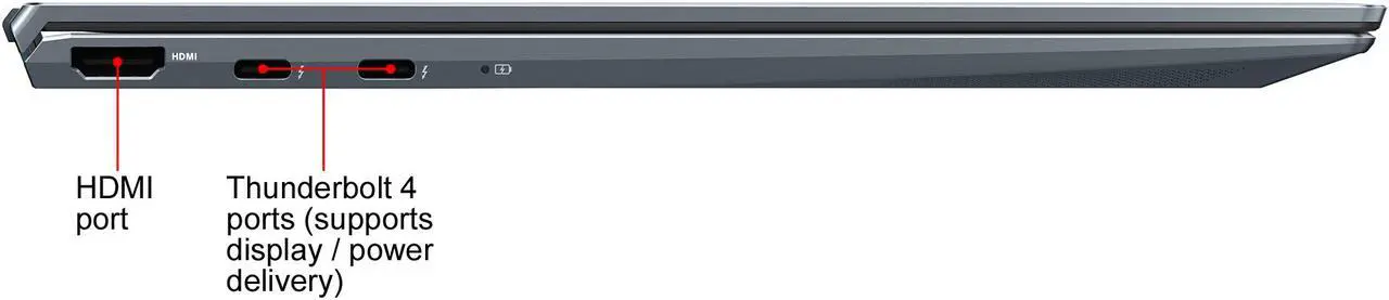 Alt view image 6 of 8 - ASUS ZenBook 14 Ultra-Slim Laptop 14" Full HD NanoEdge Bezel Display, Intel Core i7-1165G7, 8 GB RAM, 512 GB PCIe SSD, NumberPad, Thunderbolt 4, Windows 10 Home, Pine Grey, UX425EA-EH71