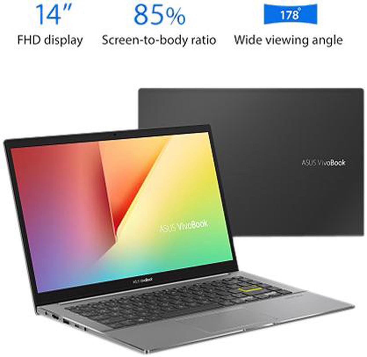 Alt view image 5 of 5 - ASUS VivoBook S14 S433 Thin and Light Laptop, 14" FHD Display, Intel Core i5-1135G7 CPU, 8 GB DDR4 RAM, 512 GB PCIe SSD, Thunderbolt 3, Wi-Fi 6, Windows 10 Home, Indie Black, S433EA-DH51