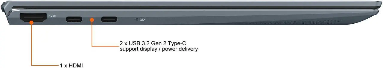 Alt view image 10 of 20 - ASUS ZenBook 13 Ultra-Slim Laptop, 13.3" OLED FHD NanoEdge Bezel Display, AMD Ryzen 7 5700U, 8GB LPDDR4X RAM, 512GB PCIe SSD, NumberPad, Wi-Fi 5, Windows 10 Home, Pine Grey, UM325UA-DS71
