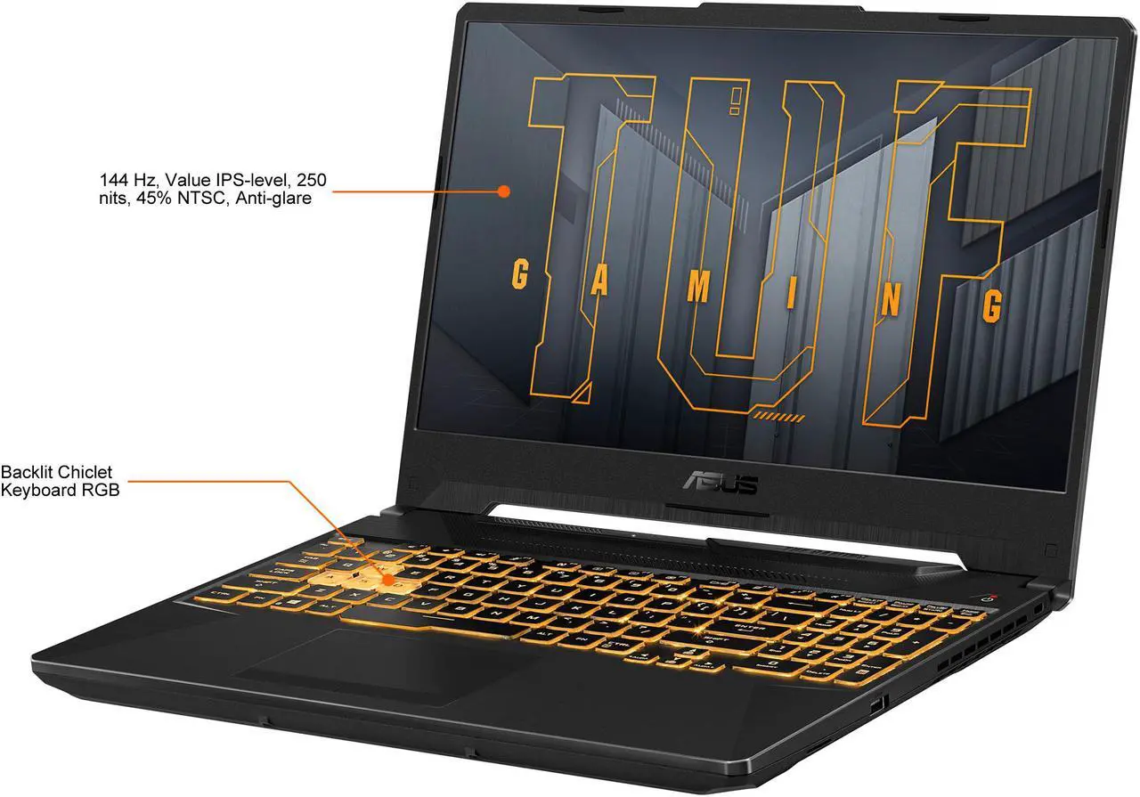 Alt view image 4 of 18 - ASUS TUF Gaming F15 Gaming Laptop, 15.6" 144Hz FHD IPS-Type Display, Intel Core i7-11800H Processor, GeForce RTX 3060, 16GB DDR4 RAM, 1TB PCIe SSD, Wi-Fi 6, Windows 10 Home, TUF506HM-ES76