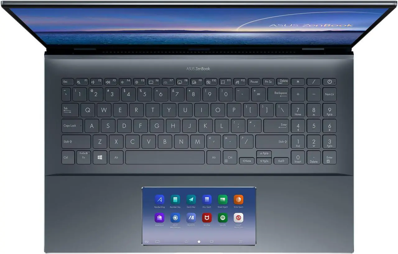 Alt view image 9 of 20 - ASUS ZenBook Pro 15 OLED Ultra-Slim Laptop 15.6" 4K UHD OLED NanoEdge Bezel Touch Display, Intel Core i7-10750H, NVIDIA GeForce GTX 1650 Ti, 16GB RAM, 1TB PCIe SSD, ScreenPad 2.0, Thunderbolt 3, Windows 10 Pro, Pine Grey, UX535LI-IH77T