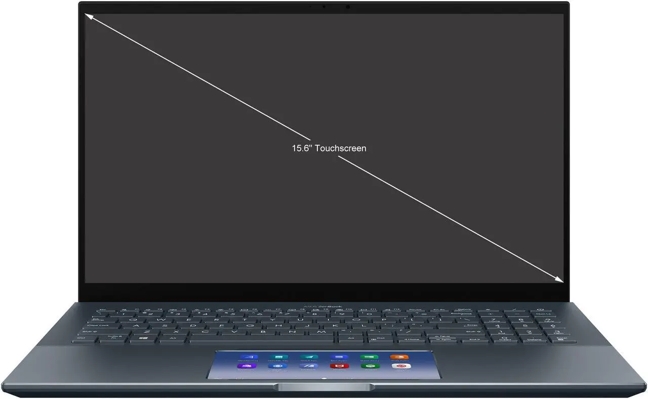 Alt view image 2 of 20 - ASUS ZenBook Pro 15 OLED Ultra-Slim Laptop 15.6" 4K UHD OLED NanoEdge Bezel Touch Display, Intel Core i7-10750H, NVIDIA GeForce GTX 1650 Ti, 16GB RAM, 1TB PCIe SSD, ScreenPad 2.0, Thunderbolt 3, Windows 10 Pro, Pine Grey, UX535LI-IH77T