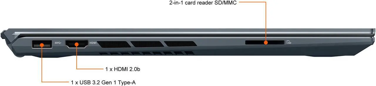 Alt view image 12 of 20 - ASUS ZenBook Pro 15 OLED Ultra-Slim Laptop 15.6" 4K UHD OLED NanoEdge Bezel Touch Display, Intel Core i7-10750H, NVIDIA GeForce GTX 1650 Ti, 16GB RAM, 1TB PCIe SSD, ScreenPad 2.0, Thunderbolt 3, Windows 10 Pro, Pine Grey, UX535LI-IH77T