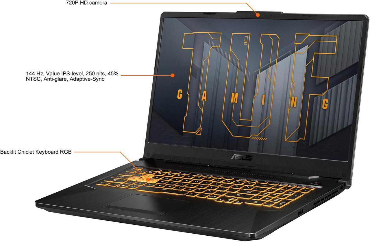 Alt view image 3 of 18 - ASUS TUF Gaming F17 Gaming Laptop, 17.3" 144Hz Full HD IPS-Type, Intel Core i7-11800H Processor, GeForce RTX 3060, 16GB DDR4, 1TB PCIe SSD, Gigabit Wi-Fi 6, Windows 10 Home, TUF706HM-ES76