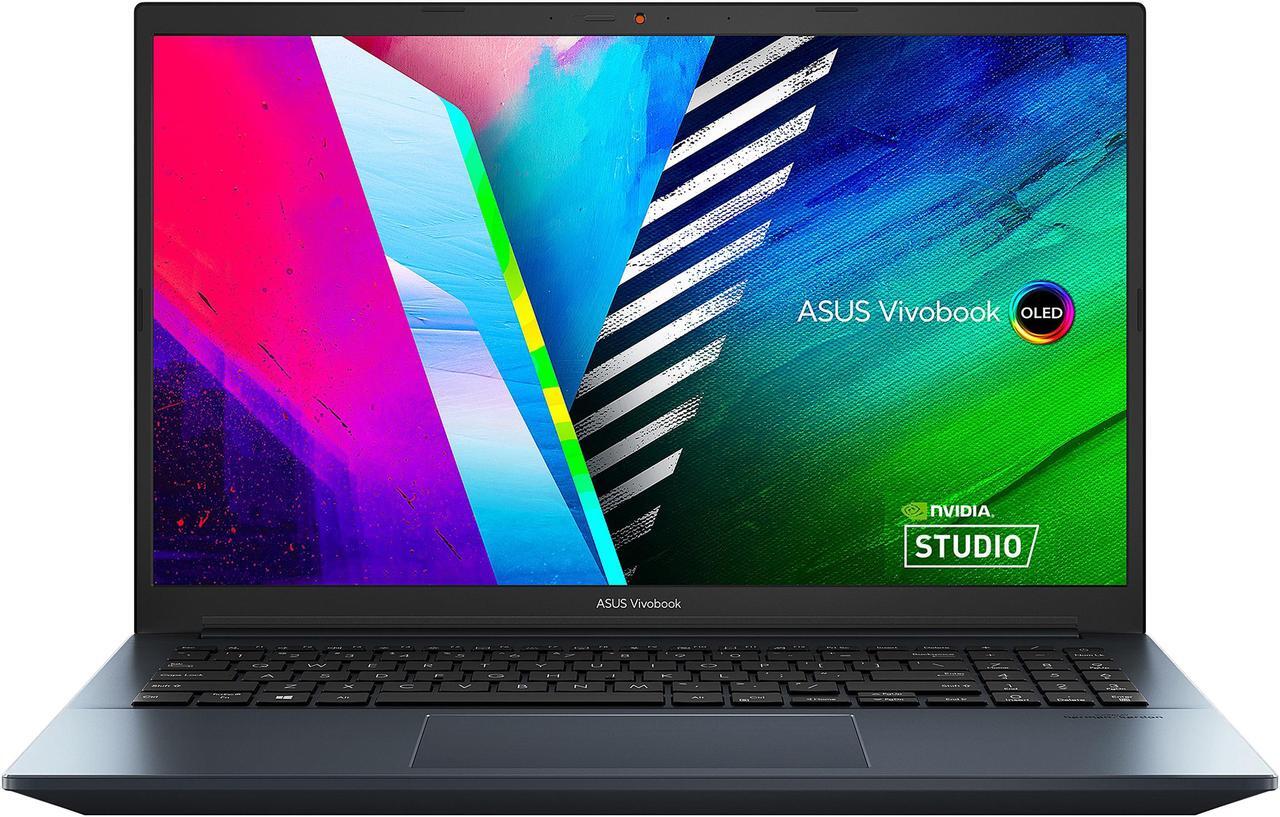 Main image of ASUS VivoBook Pro 15 OLED Ultra Slim Laptop, 15.6" FHD OLED Display, AMD Ryzen 7 5800H CPU, NVIDIA GeForce RTX 3050, 16GB RAM, 512GB SSD, Windows 10 Home, Quiet Blue, M3500QC-DB71