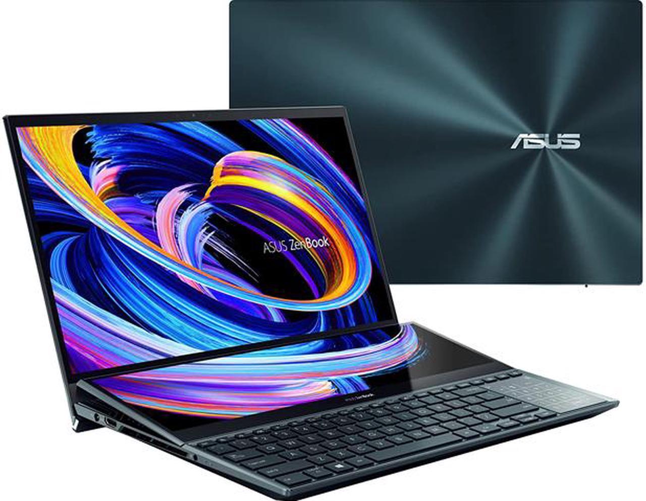 Main image of ASUS ZenBook Pro Duo 15 OLED UX582 Laptop, 15.6" OLED FHD Touch Display, Intel Core i9-11900H, 32GB RAM, 1TB SSD, GeForce RTX 3060, ScreenPad Plus, Windows 11 Pro, Celestial Blue, UX582HM-XH96T