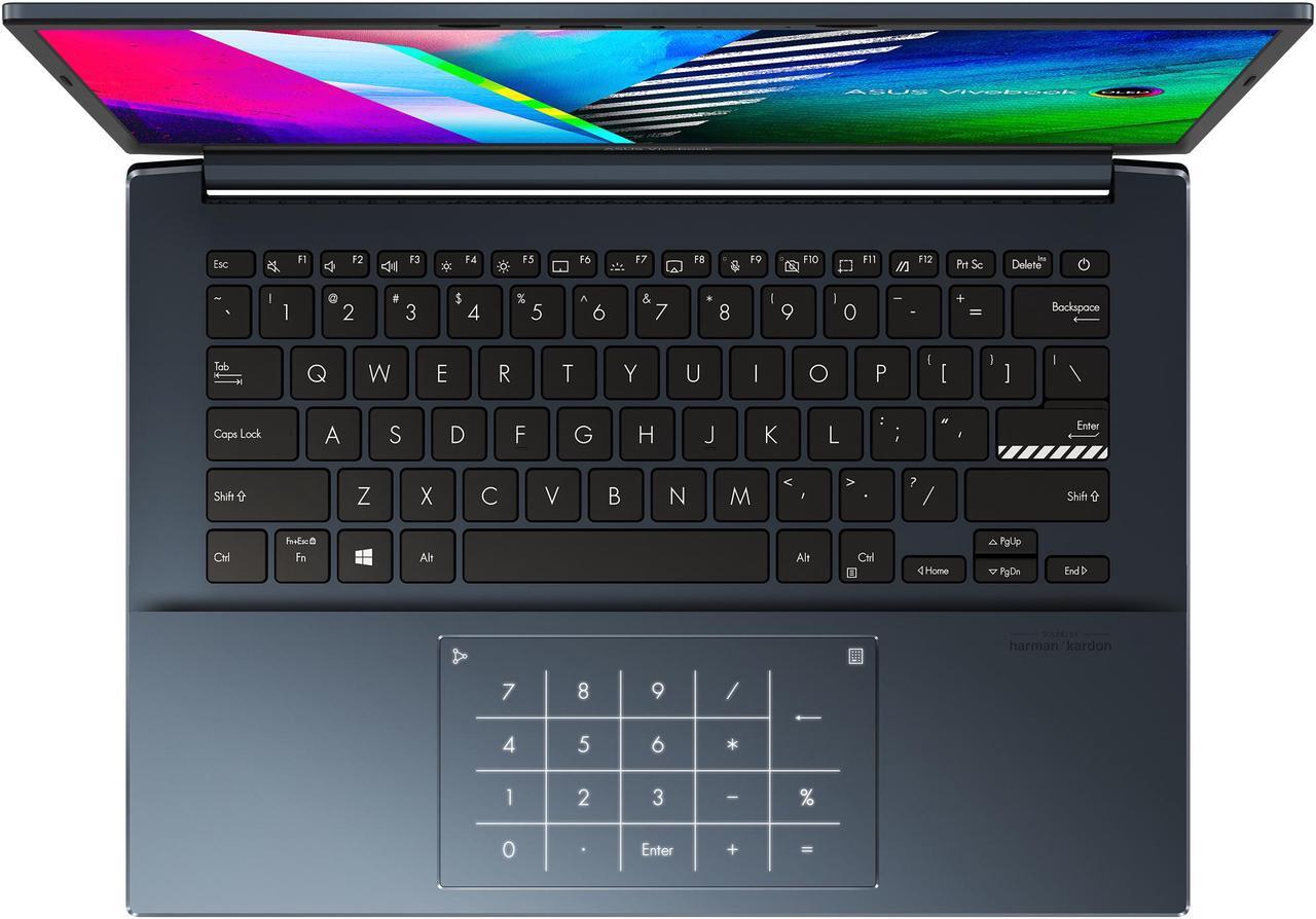 Alt view image 9 of 20 - ASUS VivoBook Pro 14 OLED Slim Laptop, 14" WQXGA+ 16:10 OLED Display, AMD Ryzen 7 5800H CPU, NVIDIA GeForce RTX 3050, 16GB RAM, 1TB SSD, Windows 11 Pro, Quiet Blue, M3401QC-EB74