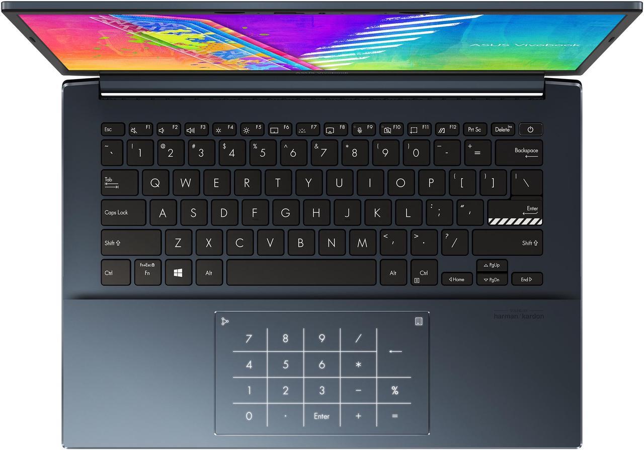 Alt view image 10 of 20 - ASUS VivoBook Pro 14 OLED Slim Laptop, 14" WQXGA+ 16:10 OLED Display, AMD Ryzen 7 5800H CPU, NVIDIA GeForce RTX 3050, 16GB RAM, 1TB SSD, Windows 11 Pro, Quiet Blue, M3401QC-EB74