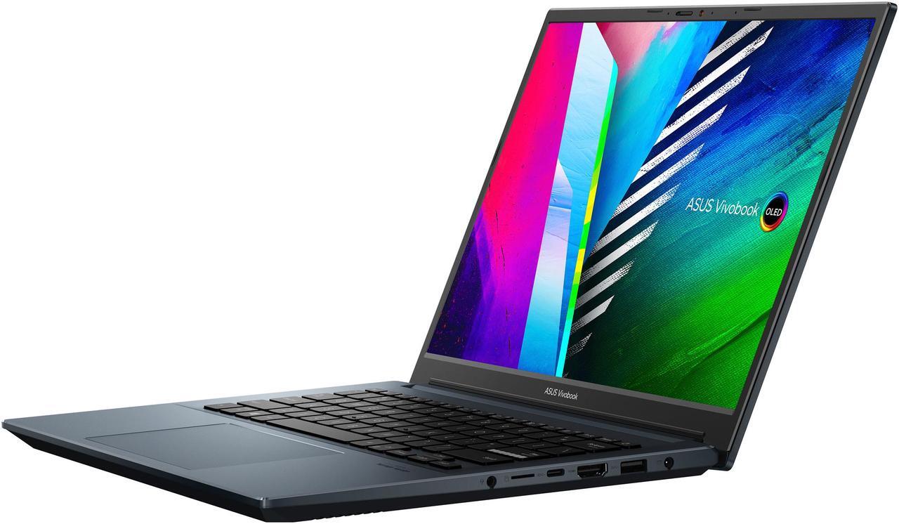 Alt view image 6 of 20 - ASUS VivoBook Pro 14 OLED Slim Laptop, 14" WQXGA+ 16:10 OLED Display, AMD Ryzen 7 5800H CPU, NVIDIA GeForce RTX 3050, 16GB RAM, 1TB SSD, Windows 11 Pro, Quiet Blue, M3401QC-EB74