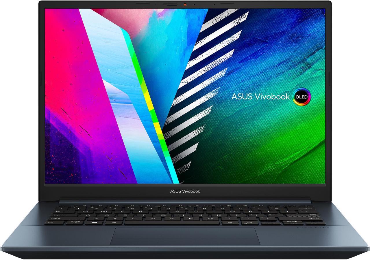 Main image of ASUS VivoBook Pro 14 OLED Slim Laptop, 14" WQXGA+ 16:10 OLED Display, AMD Ryzen 7 5800H CPU, NVIDIA GeForce RTX 3050, 16GB RAM, 1TB SSD, Windows 11 Pro, Quiet Blue, M3401QC-EB74