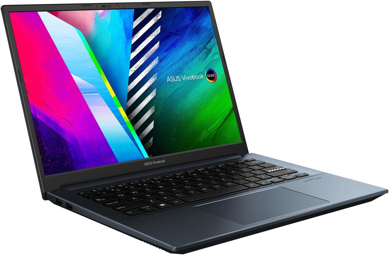 Alt view image 4 of 20 - ASUS VivoBook Pro 14 OLED Slim Laptop, 14" WQXGA+ 16:10 OLED Display, AMD Ryzen 7 5800H CPU, NVIDIA GeForce RTX 3050, 16GB RAM, 1TB SSD, Windows 11 Pro, Quiet Blue, M3401QC-EB74