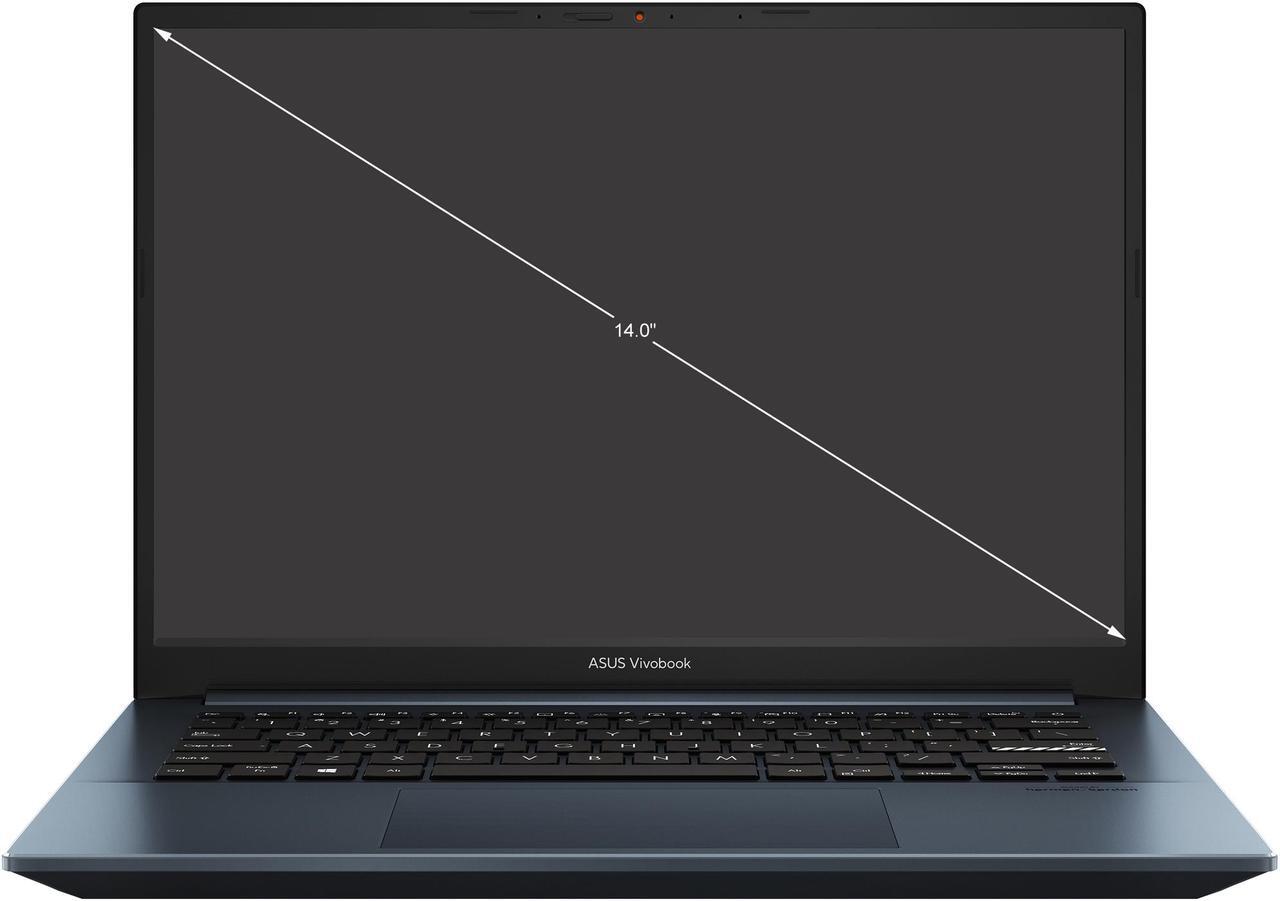 Alt view image 2 of 20 - ASUS VivoBook Pro 14 OLED Slim Laptop, 14" WQXGA+ 16:10 OLED Display, AMD Ryzen 7 5800H CPU, NVIDIA GeForce RTX 3050, 16GB RAM, 1TB SSD, Windows 11 Pro, Quiet Blue, M3401QC-EB74