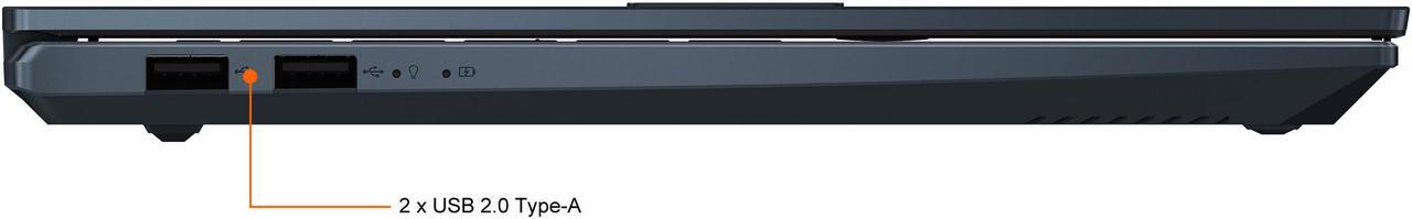 Alt view image 12 of 20 - ASUS VivoBook Pro 14 OLED Slim Laptop, 14" WQXGA+ 16:10 OLED Display, AMD Ryzen 7 5800H CPU, NVIDIA GeForce RTX 3050, 16GB RAM, 1TB SSD, Windows 11 Pro, Quiet Blue, M3401QC-EB74