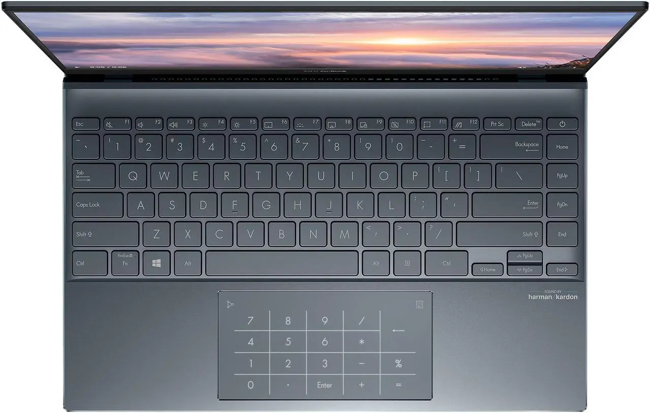 Alt view image 3 of 8 - ASUS ZenBook 14 Ultra-Slim Laptop 14" FHD Display, AMD Ryzen 7 5800H CPU, AMD Radeon Graphics, 16GB RAM, 1TB PCIe SSD, NumberPad, Windows 11 Pro, Pine Grey, UM425QA-EH74