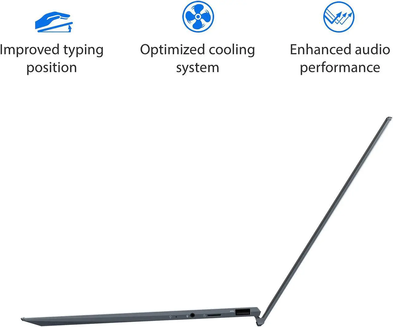 Alt view image 6 of 8 - ASUS ZenBook 14 Ultra-Slim Laptop 14" FHD Display, AMD Ryzen 7 5800H CPU, AMD Radeon Graphics, 16GB RAM, 1TB PCIe SSD, NumberPad, Windows 11 Pro, Pine Grey, UM425QA-EH74