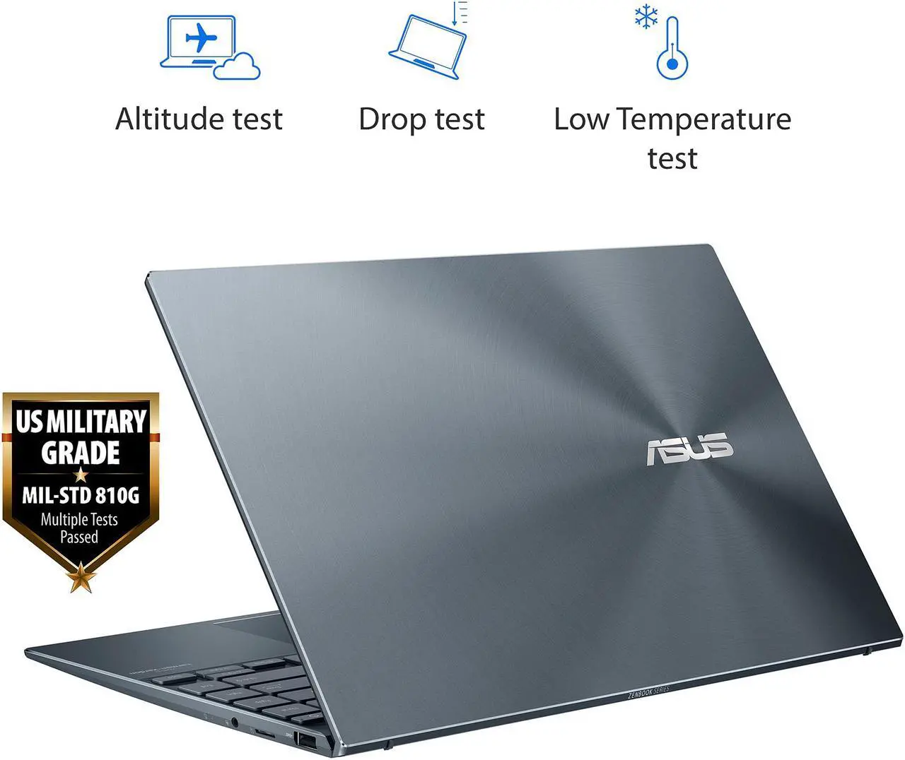 Alt view image 8 of 8 - ASUS ZenBook 14 Ultra-Slim Laptop 14" FHD Display, AMD Ryzen 7 5800H CPU, AMD Radeon Graphics, 16GB RAM, 1TB PCIe SSD, NumberPad, Windows 11 Pro, Pine Grey, UM425QA-EH74
