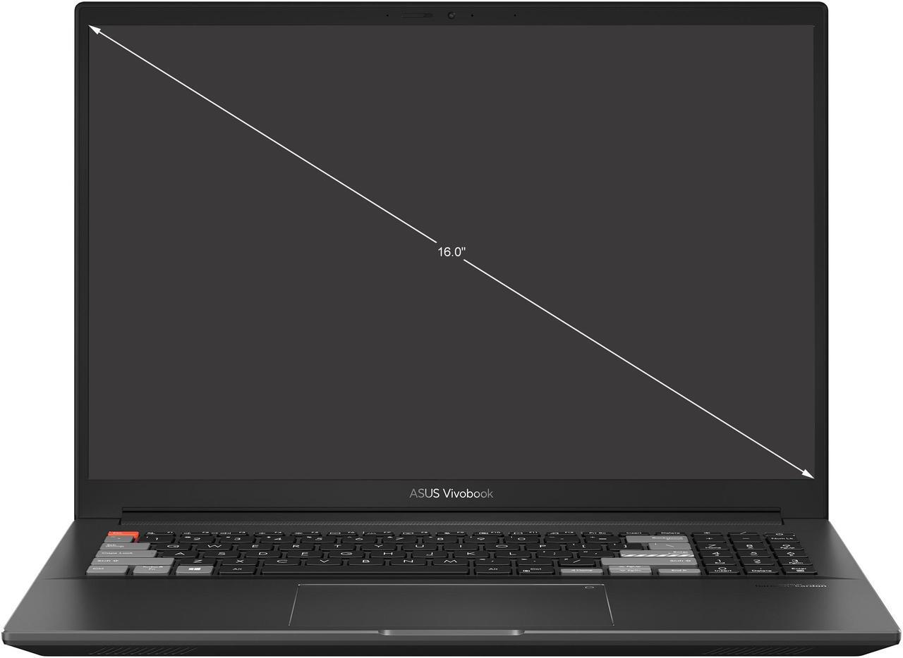 Alt view image 2 of 15 - ASUS VivoBook Pro 16X OLED Slim Laptop, 16" WQUXGA 16:10 Display, AMD Ryzen 7 5800H CPU, NVIDIA GeForce RTX 3050 Ti, 16GB RAM, 1TB SSD, Windows 11 Home, 0°Black, M7600QE-DB74
