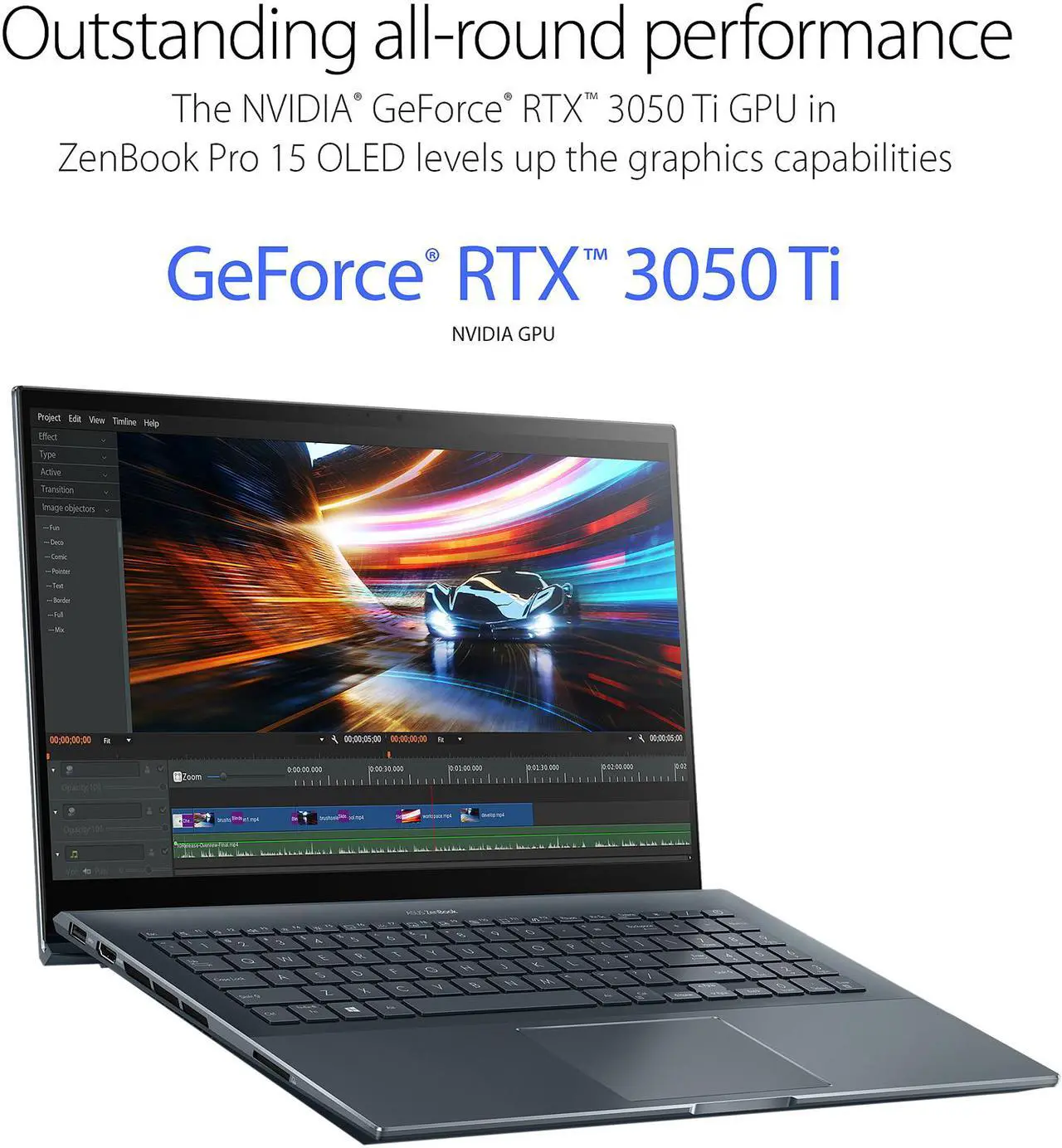 Alt view image 4 of 11 - ASUS ZenBook Pro 15 OLED Laptop 15.6" FHD Touch Display, AMD Ryzen 7 5800H CPU, NVIDIA GeForce RTX 3050 Ti GPU, 16GB RAM, 512GB PCIe SSD, Windows 11 Pro, Pine Grey, UM535QE-XH71T - OEM