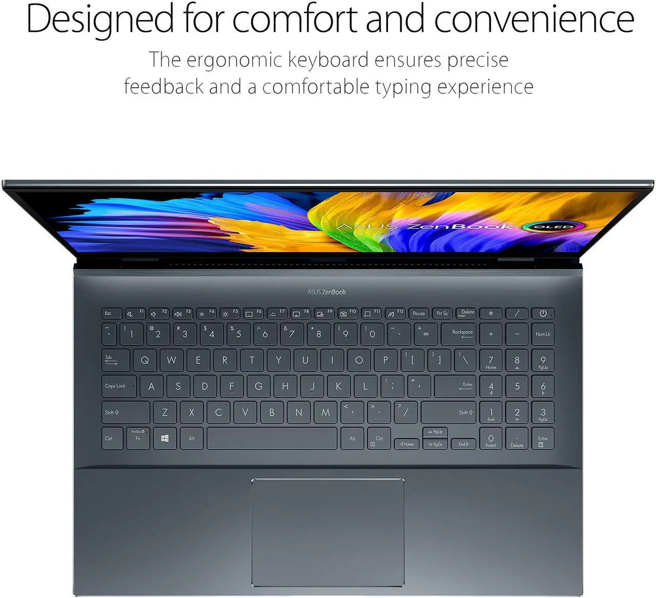 Alt view image 5 of 11 - ASUS ZenBook Pro 15 OLED Laptop 15.6" FHD Touch Display, AMD Ryzen 7 5800H CPU, NVIDIA GeForce RTX 3050 Ti GPU, 16GB RAM, 512GB PCIe SSD, Windows 11 Pro, Pine Grey, UM535QE-XH71T - OEM