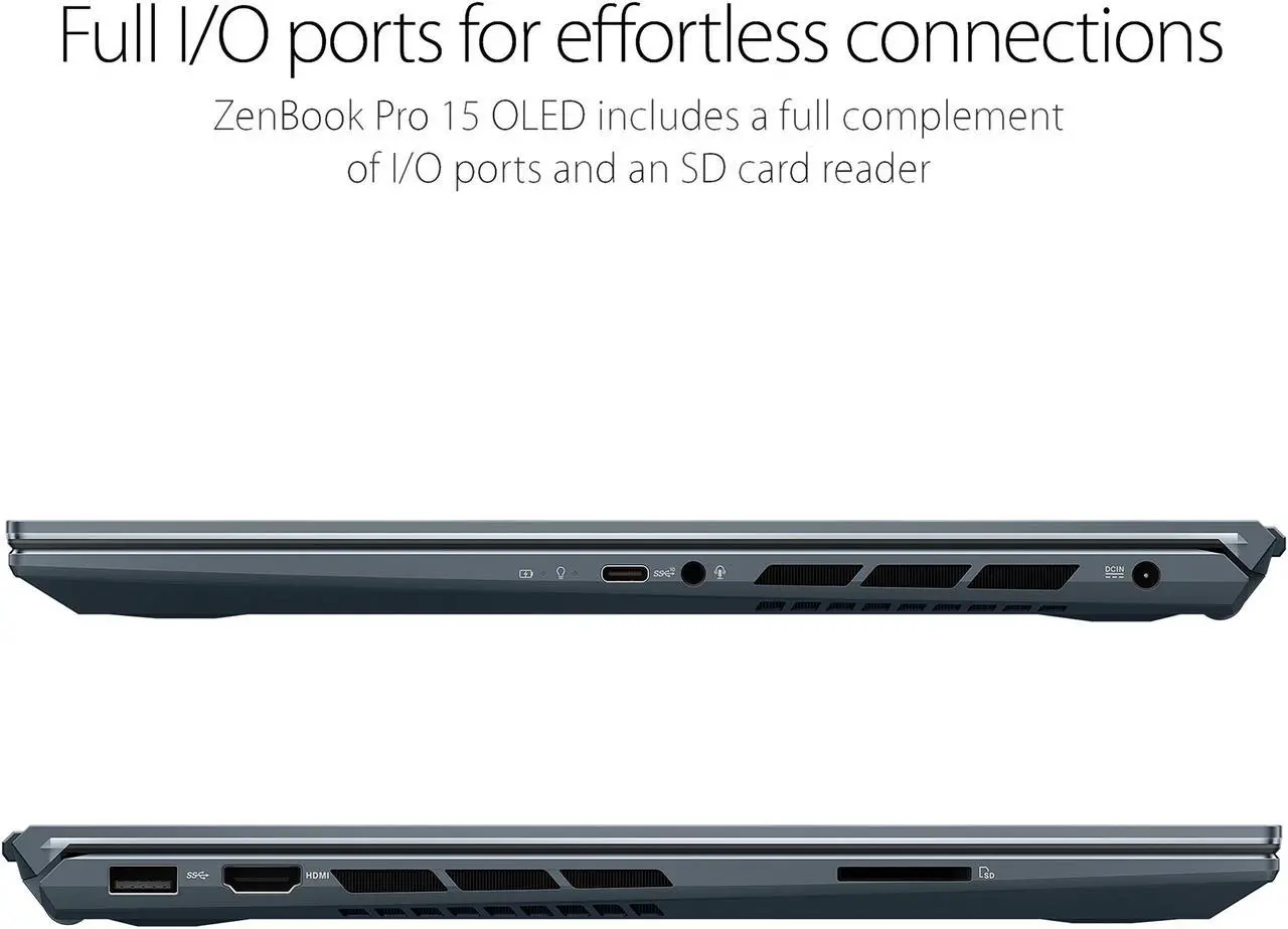 Alt view image 7 of 11 - ASUS ZenBook Pro 15 OLED Laptop 15.6" FHD Touch Display, AMD Ryzen 7 5800H CPU, NVIDIA GeForce RTX 3050 Ti GPU, 16GB RAM, 512GB PCIe SSD, Windows 11 Pro, Pine Grey, UM535QE-XH71T - OEM