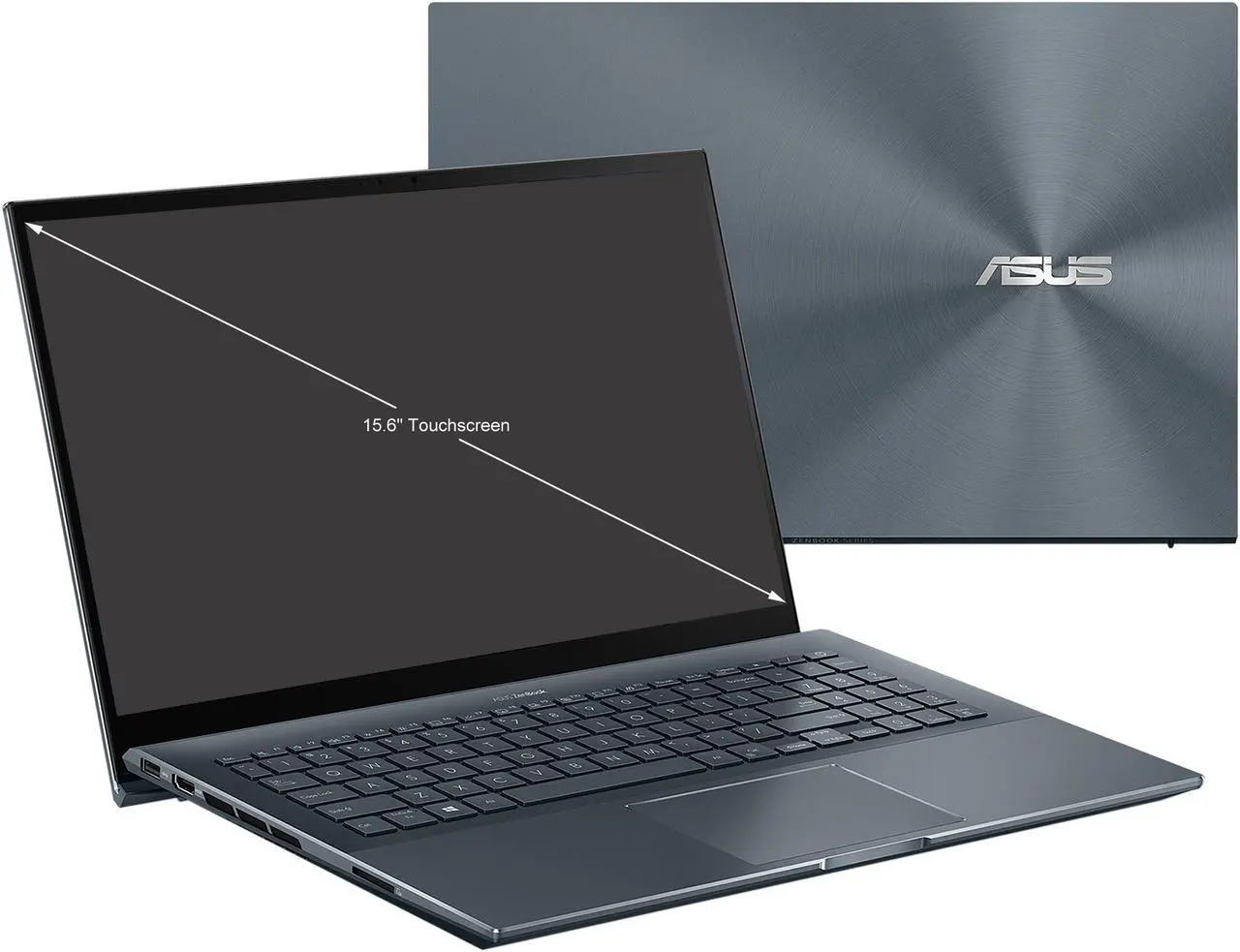 Alt view image 2 of 11 - ASUS ZenBook Pro 15 OLED Laptop 15.6" FHD Touch Display, AMD Ryzen 7 5800H CPU, NVIDIA GeForce RTX 3050 Ti GPU, 16GB RAM, 512GB PCIe SSD, Windows 11 Pro, Pine Grey, UM535QE-XH71T - OEM