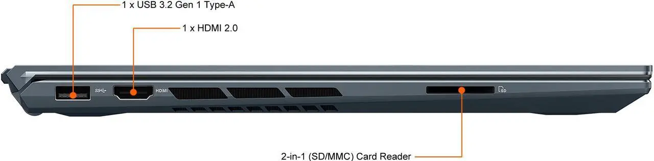 Alt view image 8 of 11 - ASUS ZenBook Pro 15 OLED Laptop 15.6" FHD Touch Display, AMD Ryzen 7 5800H CPU, NVIDIA GeForce RTX 3050 Ti GPU, 16GB RAM, 512GB PCIe SSD, Windows 11 Pro, Pine Grey, UM535QE-XH71T - OEM