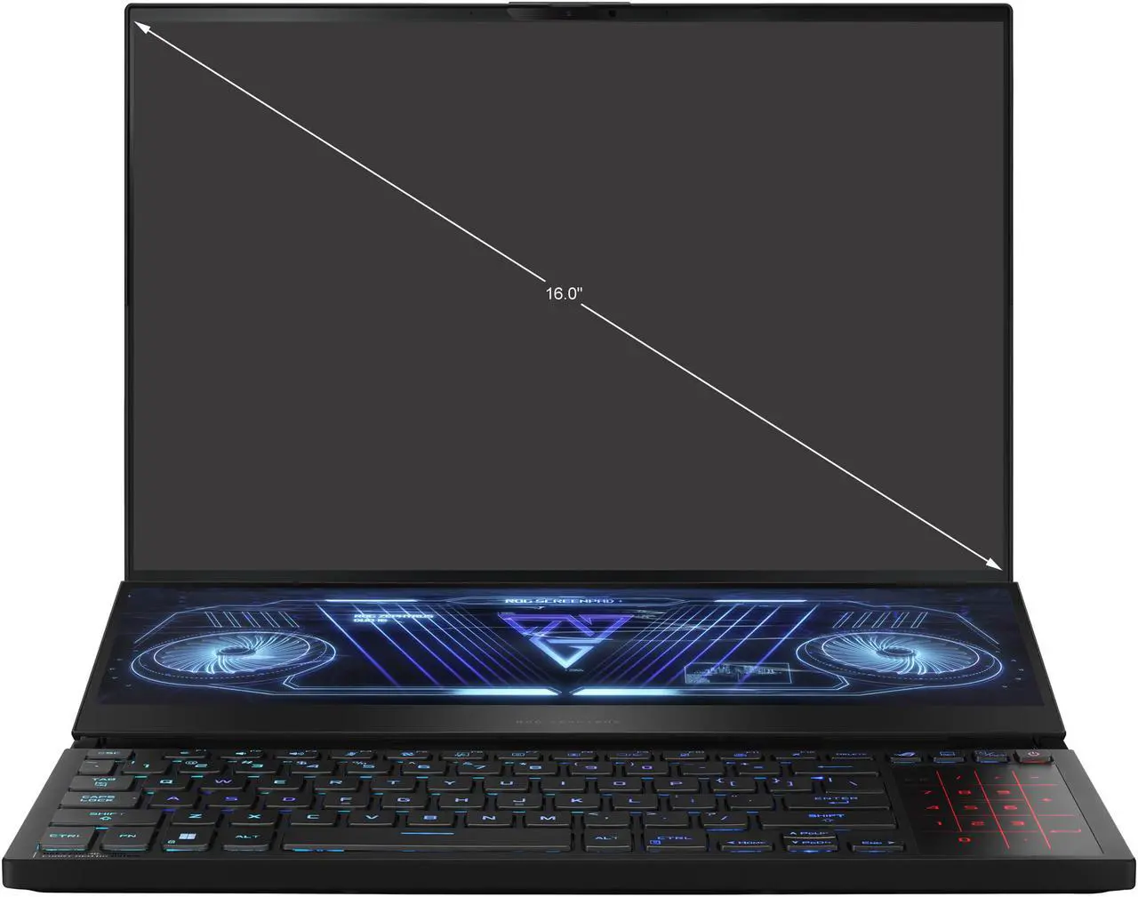 Alt view image 2 of 20 - ASUS ROG Zephyrus Duo 16 (2022) Gaming Laptop, 16" 165Hz ROG Nebula HDR QHD 16:10 Display, NVIDIA GeForce RTX 3070 Ti, AMD Ryzen 9 6900HX, 32GB DDR5, 1TB SSD, Windows 11 Pro, GX650RW-XS96