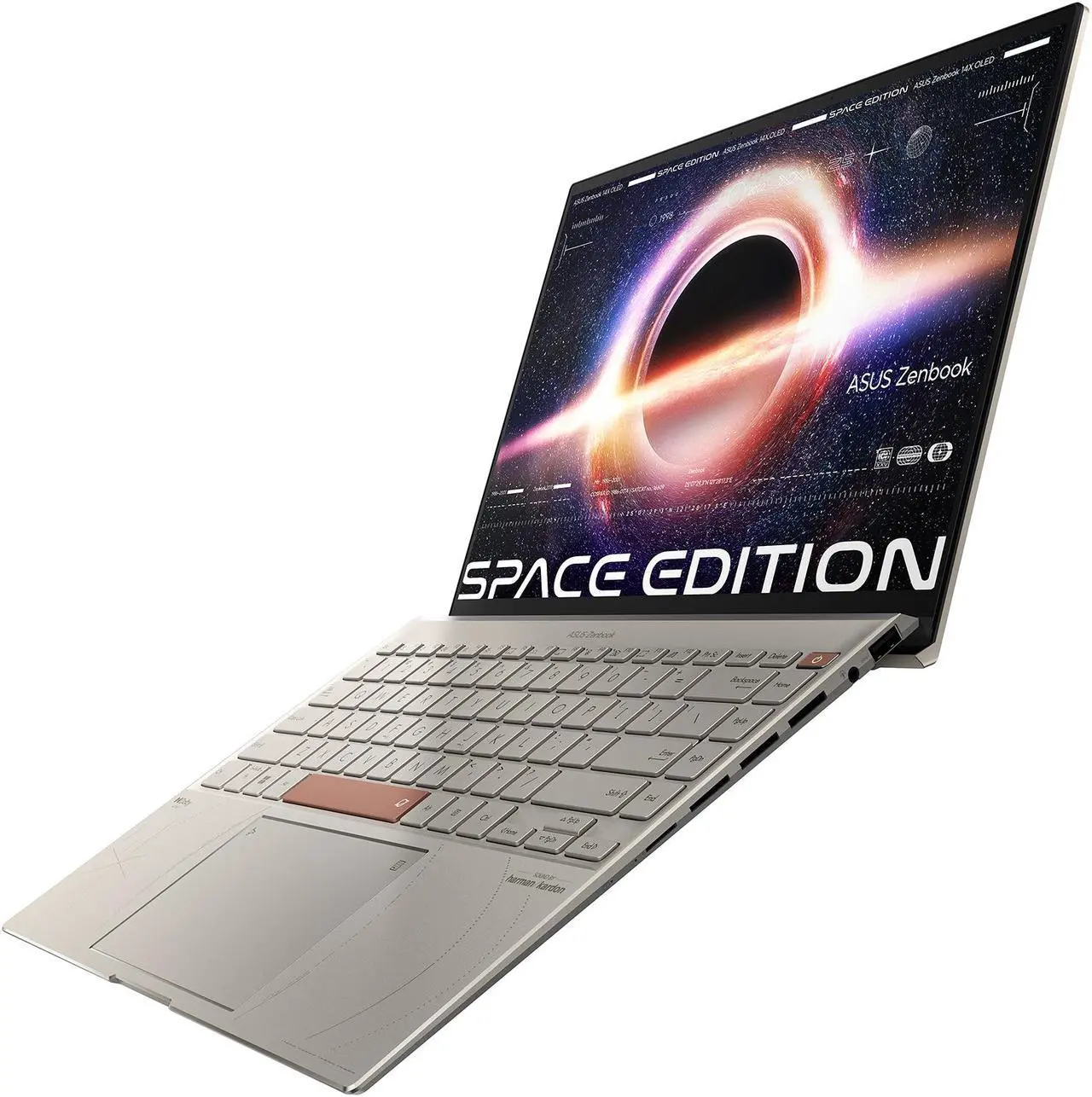 Alt view image 7 of 20 - ASUS ZenBook 14X OLED Space Edition Laptop, 14" 2.8K 16:10 OLED Touch Display, Intel Core i9-12900H CPU, 32GB RAM, 1TB SSD, Windows 11 Pro, ZenVision Display, UX5401ZAS-XS99T