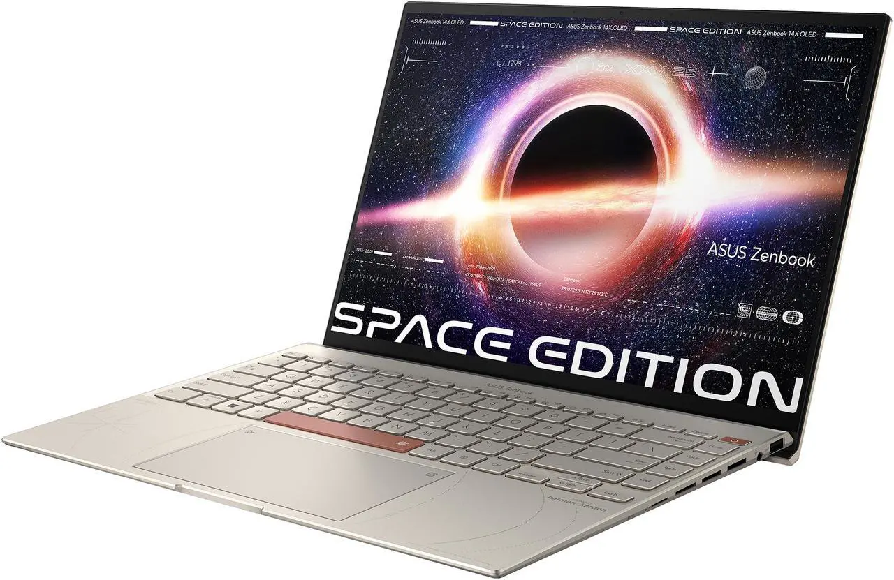 Alt view image 4 of 20 - ASUS ZenBook 14X OLED Space Edition Laptop, 14" 2.8K 16:10 OLED Touch Display, Intel Core i9-12900H CPU, 32GB RAM, 1TB SSD, Windows 11 Pro, ZenVision Display, UX5401ZAS-XS99T