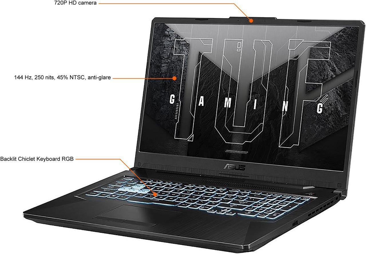 Alt view image 4 of 18 - ASUS TUF Gaming - 17.3" 144 Hz - AMD Ryzen 7 4000 Series 4800H (2.90GHz) - NVIDIA GeForce RTX 3050 Ti Laptop GPU - 16 GB DDR4 - 512 GB PCIe SSD - Windows 11 Home 64-bit - Gaming Laptop (FA706IE-DS71-CA )