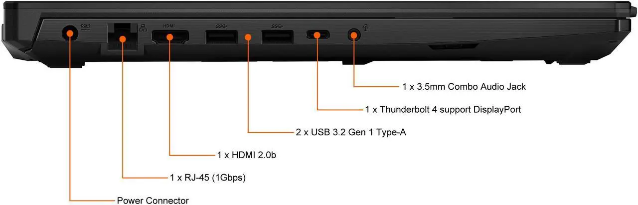 Alt view image 10 of 20 - ASUS TUF Gaming F17 Gaming Laptop, 17.3" 144Hz Full HD IPS-Type, Intel Core i7-11800H Processor, GeForce RTX 3060, 16GB DDR4, 1TB PCIe SSD, Gigabit Wi-Fi 6, Windows 11 Home, TUF FX706HM-ES74