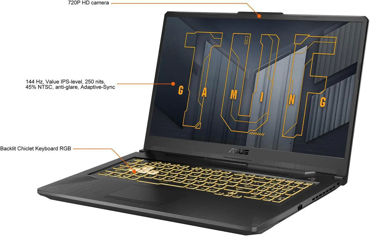 Alt view image 3 of 20 - ASUS TUF Gaming F17 Gaming Laptop, 17.3" 144Hz Full HD IPS-Type, Intel Core i7-11800H Processor, GeForce RTX 3060, 16GB DDR4, 1TB PCIe SSD, Gigabit Wi-Fi 6, Windows 11 Home, TUF FX706HM-ES74
