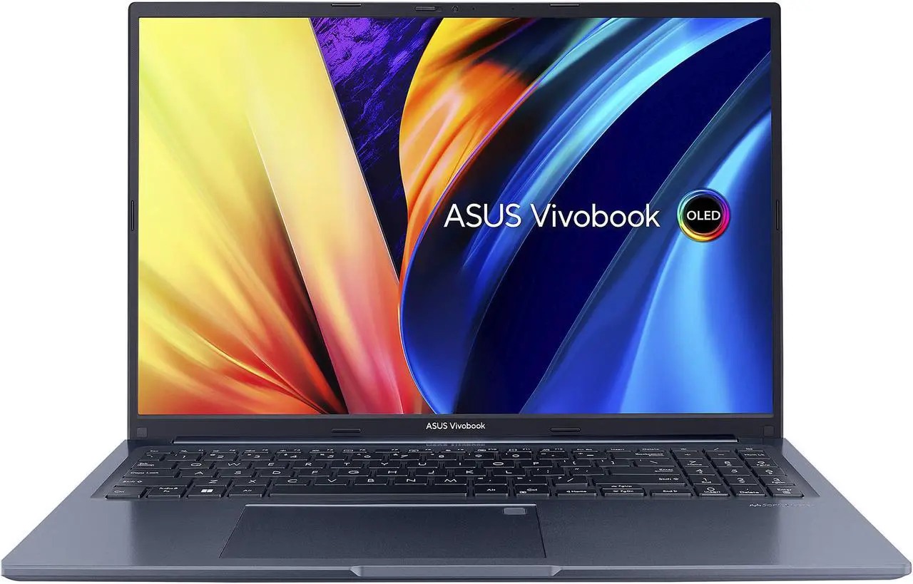 Main image of ASUS VivoBook 16X Laptop, 16" 4K OLED Display, Intel Core i7-12700H CPU, Intel Iris Xe Graphics, 16GB RAM, 512GB SSD, Fingerprint Sensor, Windows 11 Home, Quiet Blue, F1603ZA-DS74