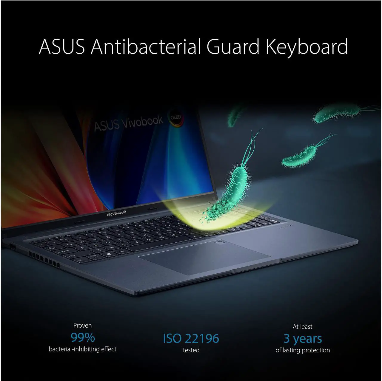 Alt view image 2 of 9 - ASUS VivoBook 16X Laptop, 16" 4K OLED Display, Intel Core i7-12700H CPU, Intel Iris Xe Graphics, 16GB RAM, 512GB SSD, Fingerprint Sensor, Windows 11 Home, Quiet Blue, F1603ZA-DS74