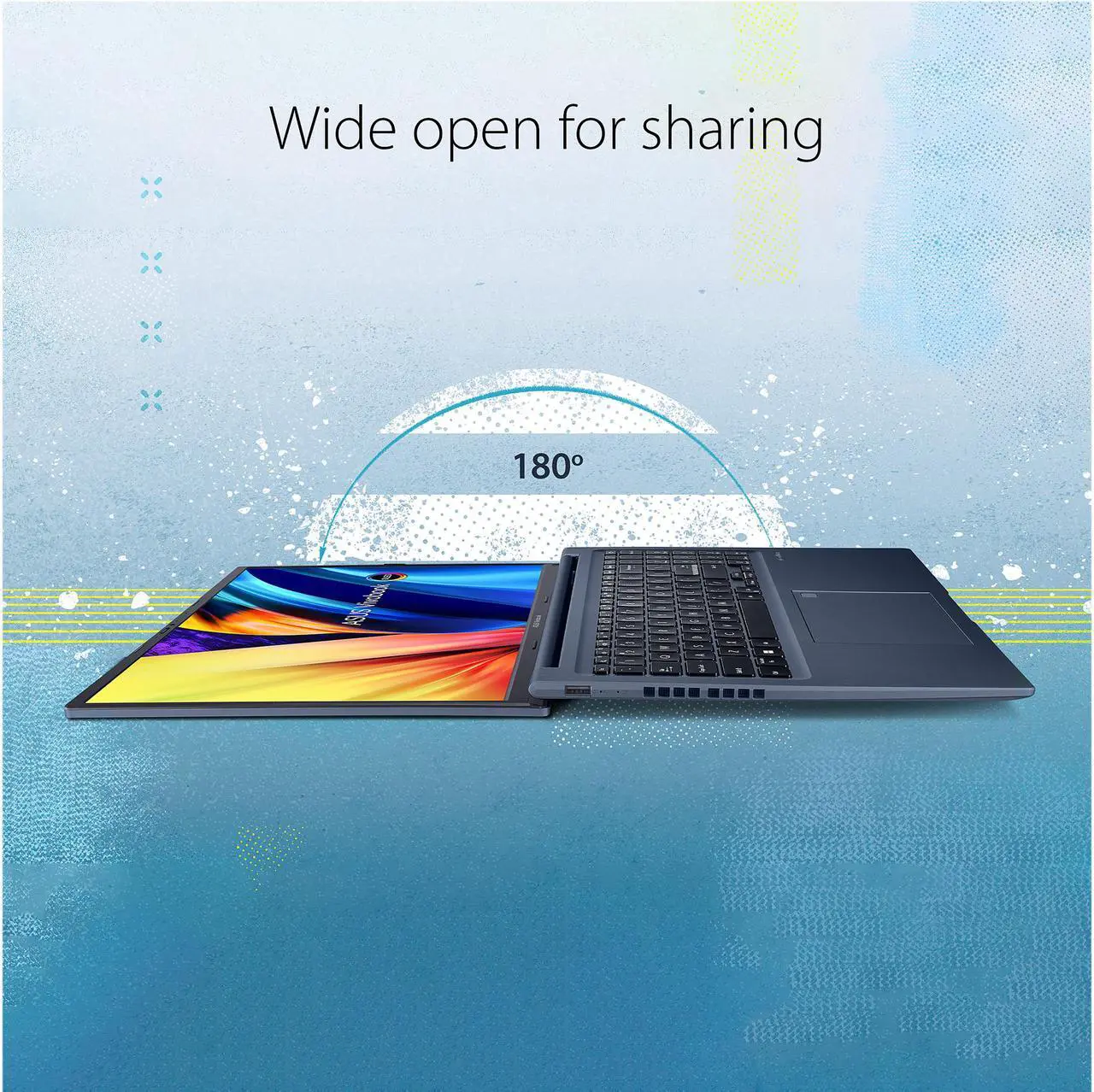 Alt view image 4 of 9 - ASUS VivoBook 16X Laptop, 16" 4K OLED Display, Intel Core i7-12700H CPU, Intel Iris Xe Graphics, 16GB RAM, 512GB SSD, Fingerprint Sensor, Windows 11 Home, Quiet Blue, F1603ZA-DS74
