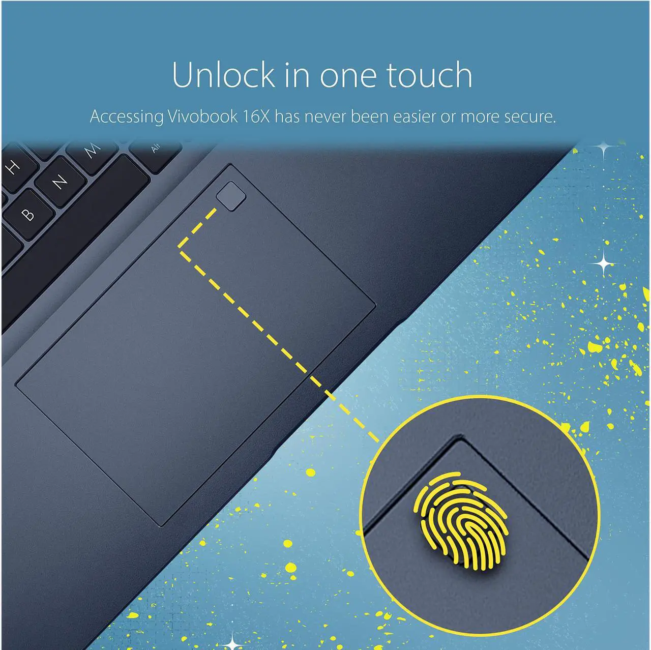 Alt view image 8 of 9 - ASUS VivoBook 16X Laptop, 16" 4K OLED Display, Intel Core i7-12700H CPU, Intel Iris Xe Graphics, 16GB RAM, 512GB SSD, Fingerprint Sensor, Windows 11 Home, Quiet Blue, F1603ZA-DS74