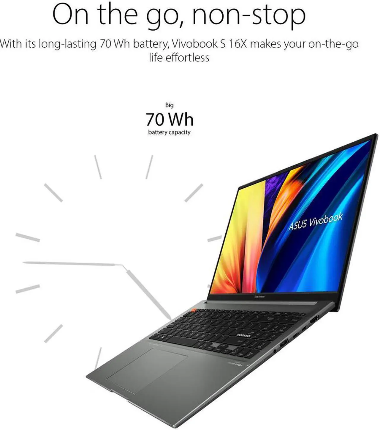 Alt view image 3 of 7 - ASUS Laptop VivoBook S 16X Intel Core i7-12700H 16GB Memory 512 GB PCIe SSD Intel Iris Xe Graphics 16.0" Non-Touch Screen Windows 11 Home 64-bit S5602ZA-DB74