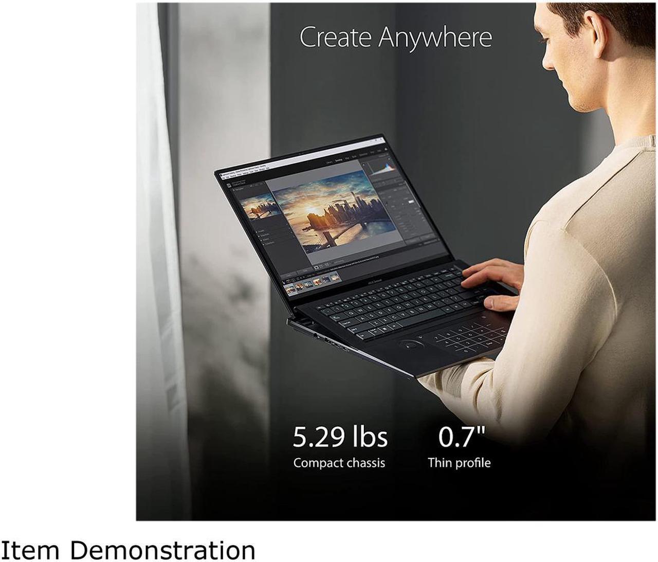 Alt view image 6 of 13 - ASUS ZenBook Pro 16X OLED 16" 4K OLED 16:10 Touch Display, ASUS Dial, Intel i9-12900H CPU, GeForce RTX 3060 Graphics, 32GB RAM, 2TB SSD, Windows 11 Pro, Tech Black, UX7602ZM-XB96T