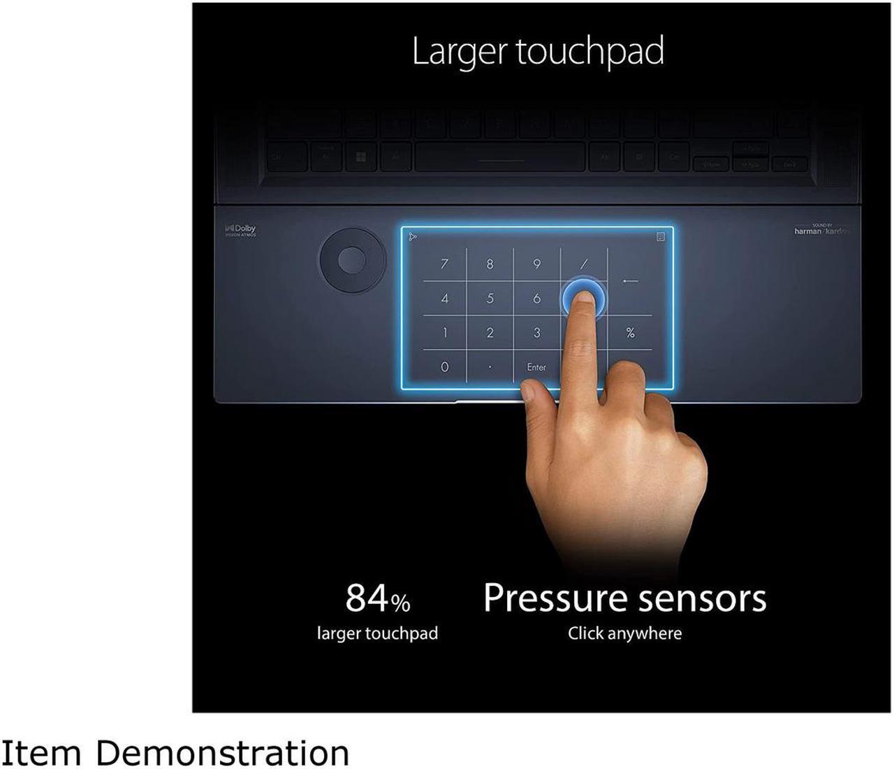 Alt view image 7 of 13 - ASUS ZenBook Pro 16X OLED 16" 4K OLED 16:10 Touch Display, ASUS Dial, Intel i9-12900H CPU, GeForce RTX 3060 Graphics, 32GB RAM, 2TB SSD, Windows 11 Pro, Tech Black, UX7602ZM-XB96T