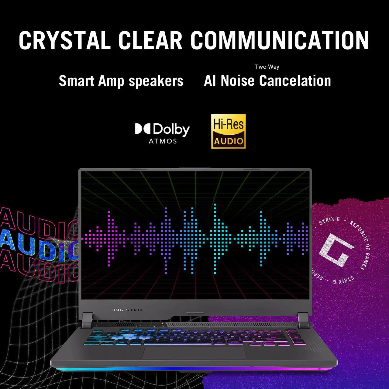 Alt view image 4 of 8 - ASUS ROG Strix G15 (2022) Gaming Laptop, 15.6" FHD 144Hz, GeForce RTX 3050, AMD Ryzen 7 6800HS, 16GB DDR5, 512GB PCIe SSD, Wi-Fi 6E, Windows 11, G513RC-ES73